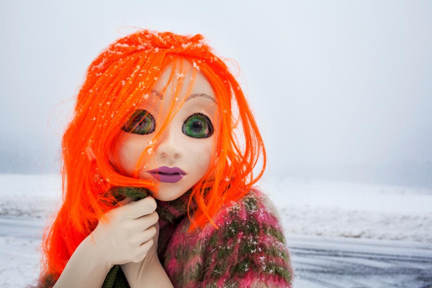 Laurie Simmons, Orange Hair/Snow/Close Up, 2014