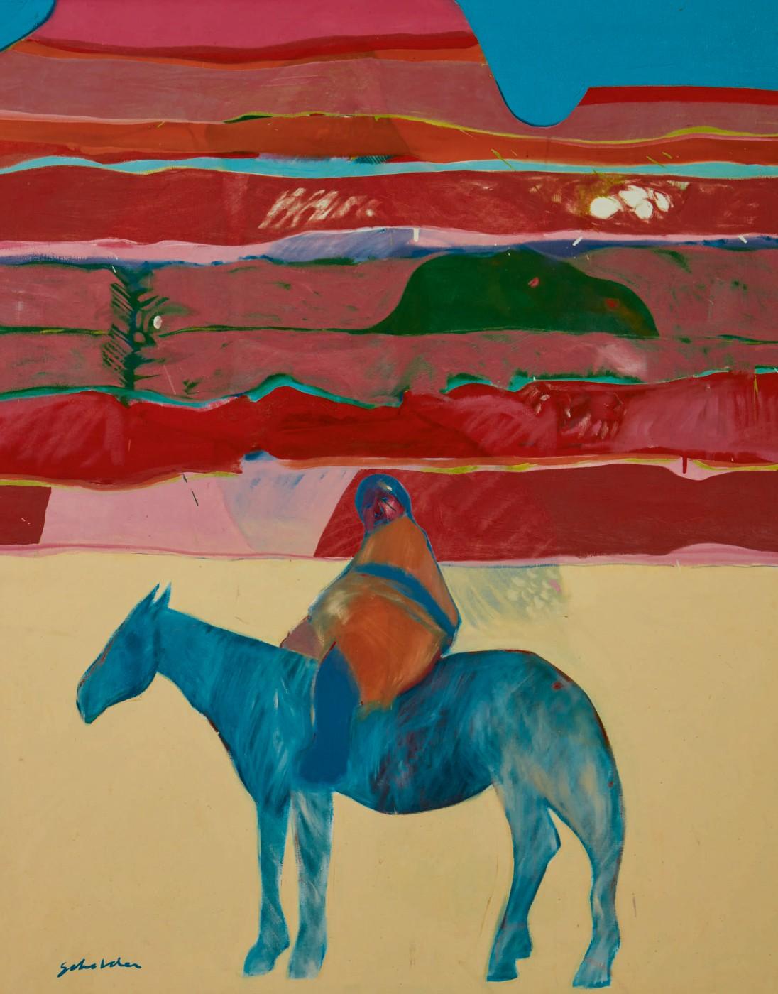 Fritz Scholder, Indian On A Blue Horse, 1968