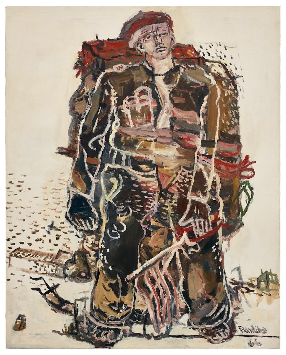 Georg Baselitz, Ein Roter, 1966. Oil on canvas, 63 3/4 x 51 1/8 in. / 162 x 130 cm. Courtesy Phillips.