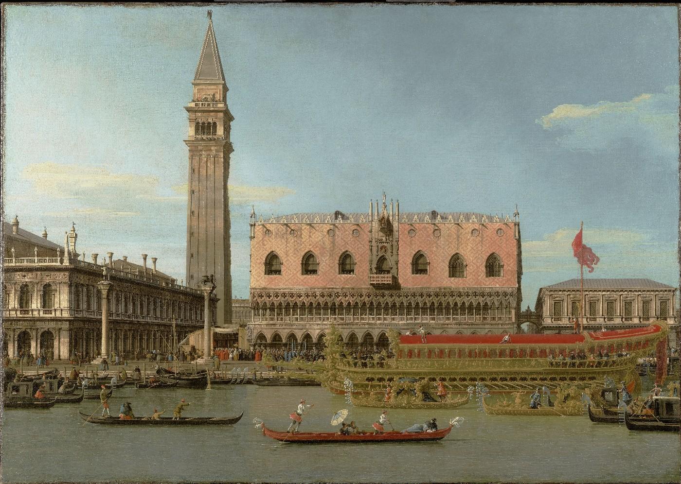 The Bucintoro at the Molo on Ascension Day, about 1745. Canaletto