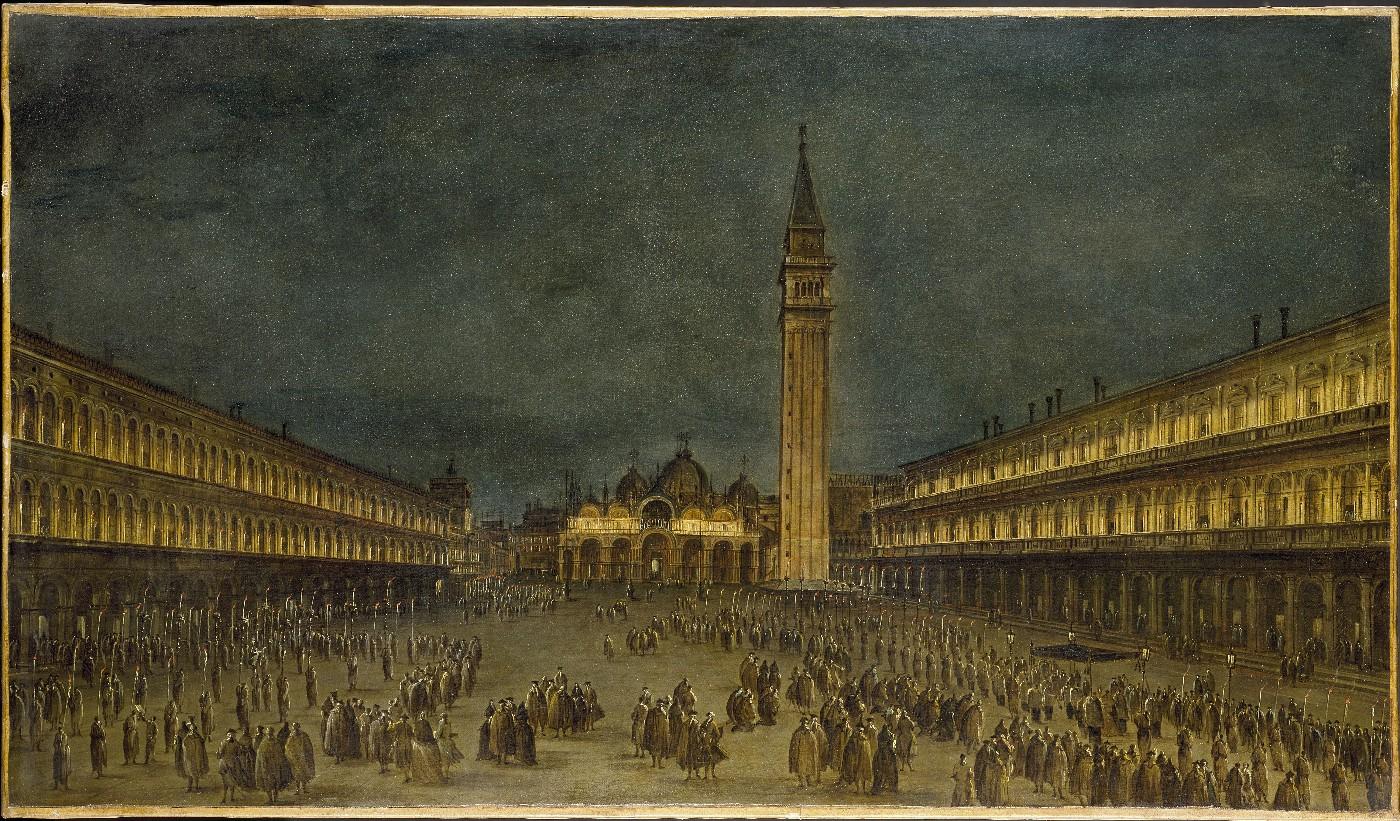 A Night Procession in the Piazza San Marco, about 1755. Francesco Guardi 