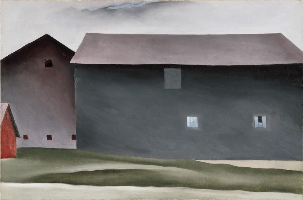 Georgia O'Keeffe, "Lake George Barns," 1926