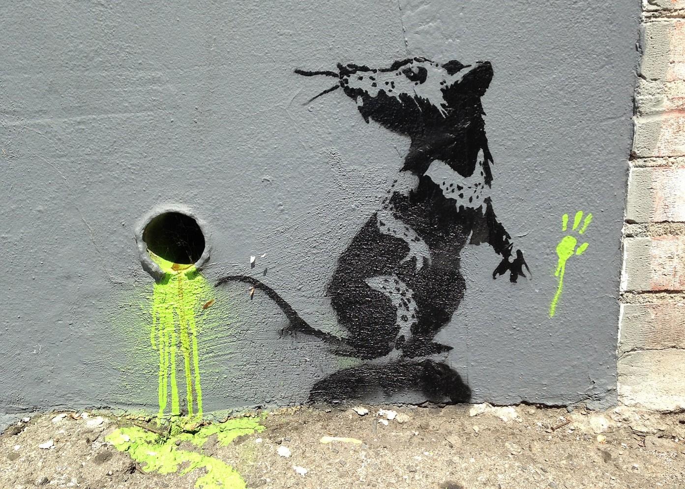 Banksy rat graffiti