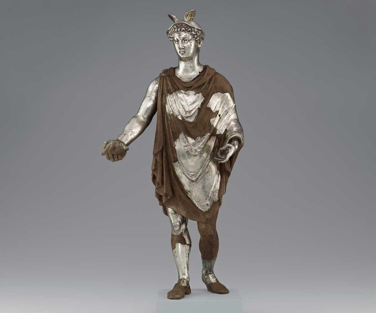 Statuette of Mercury with wax support.