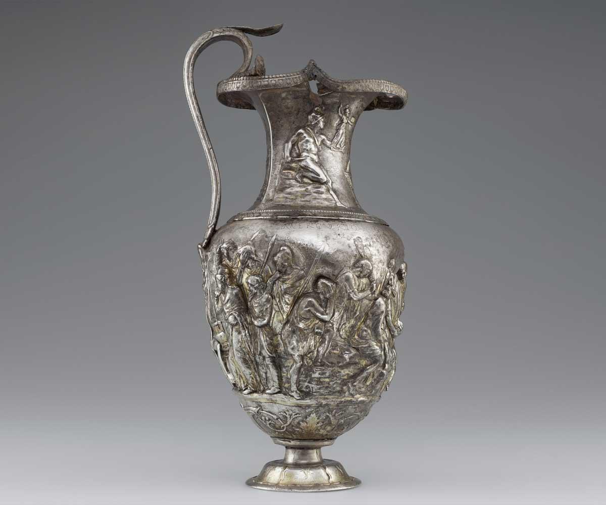 Pitcher with Scenes from the Trojan War of Achilles with Eight Greek Warriors