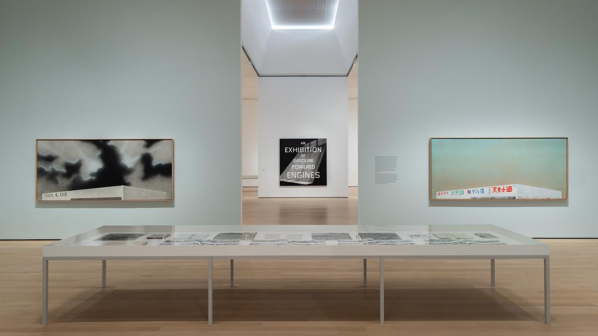 Installation view of ED RUSCHA / NOW THEN, on view at The Museum of Modern Art from September 10, 2023 through January 13, 2024. Photo: Jonathan Dorado