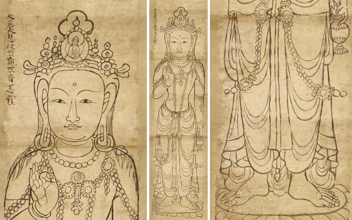 Ink drawing of the Bodhisattva Avalokiteshvara.