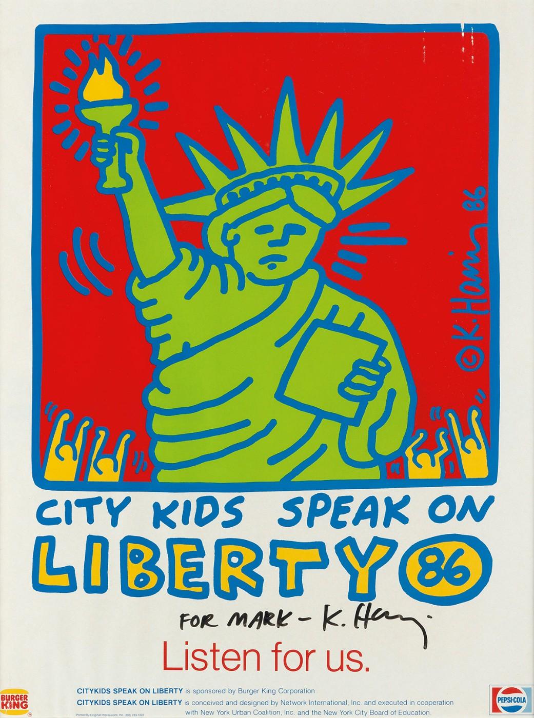 Keith Haring (1958-1990), City Kids Speak on Liberty, 1986