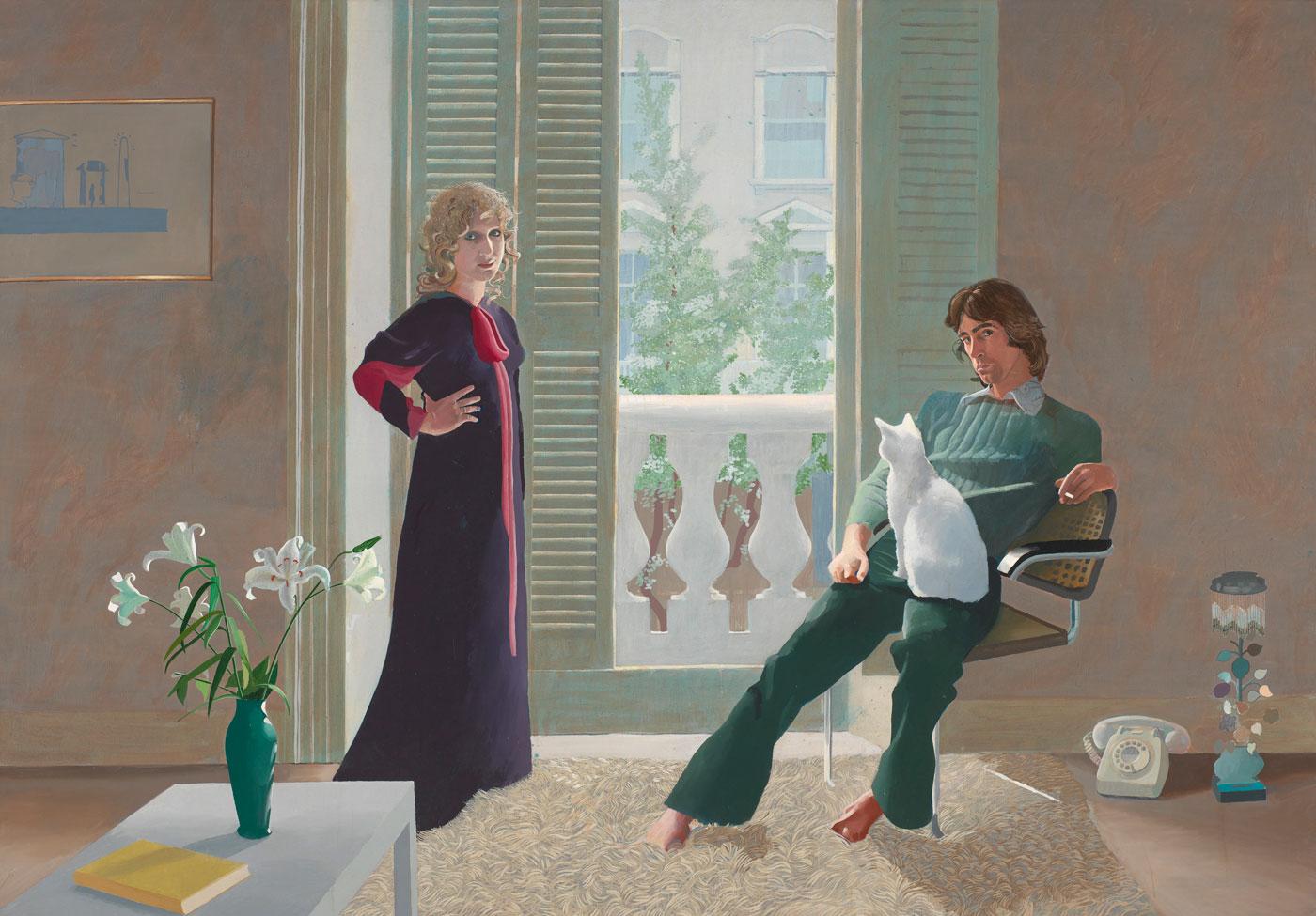 Mr and Mrs Clark and Percy by David Hockney, 1970-1971. 