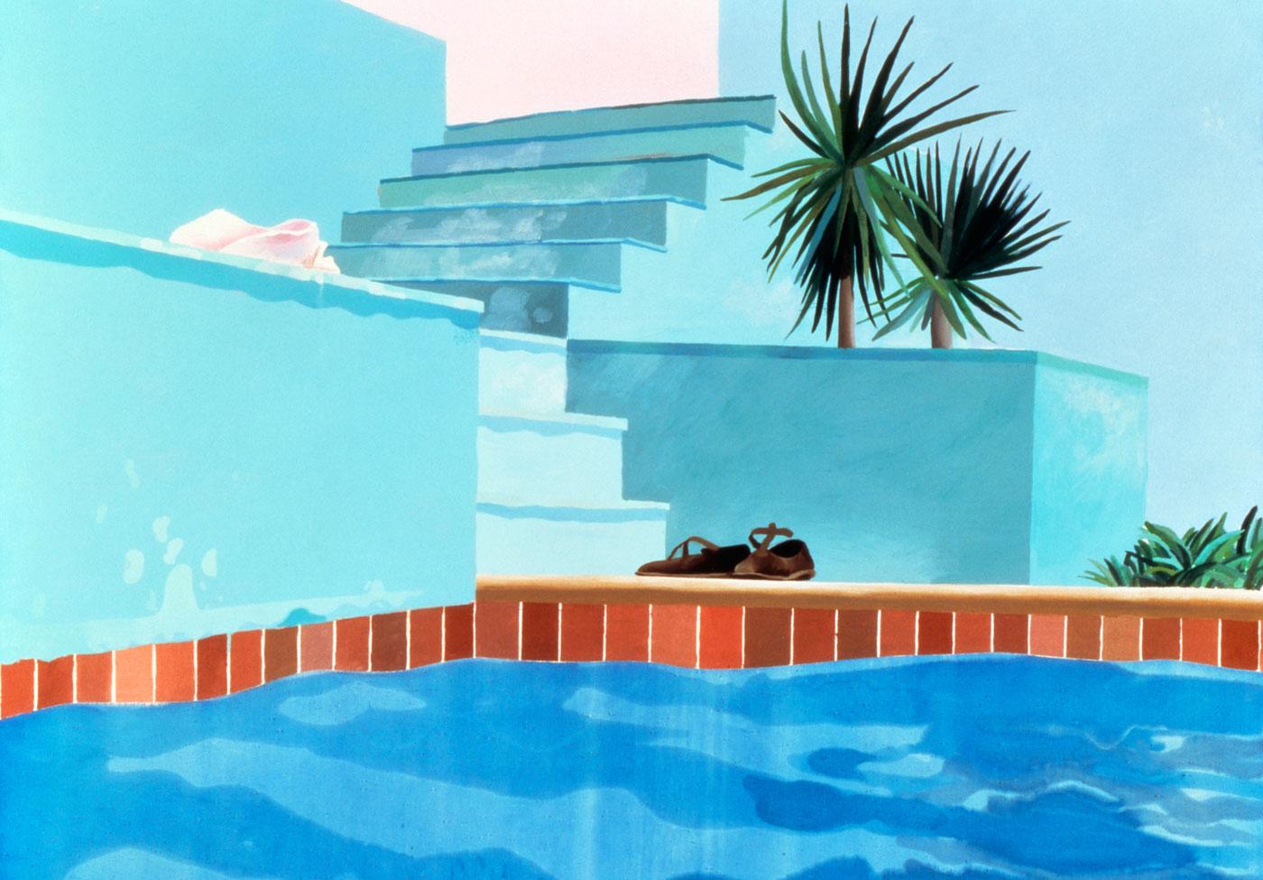 Pool and Steps, Le Nid du Duc by David Hockney, 1971. 