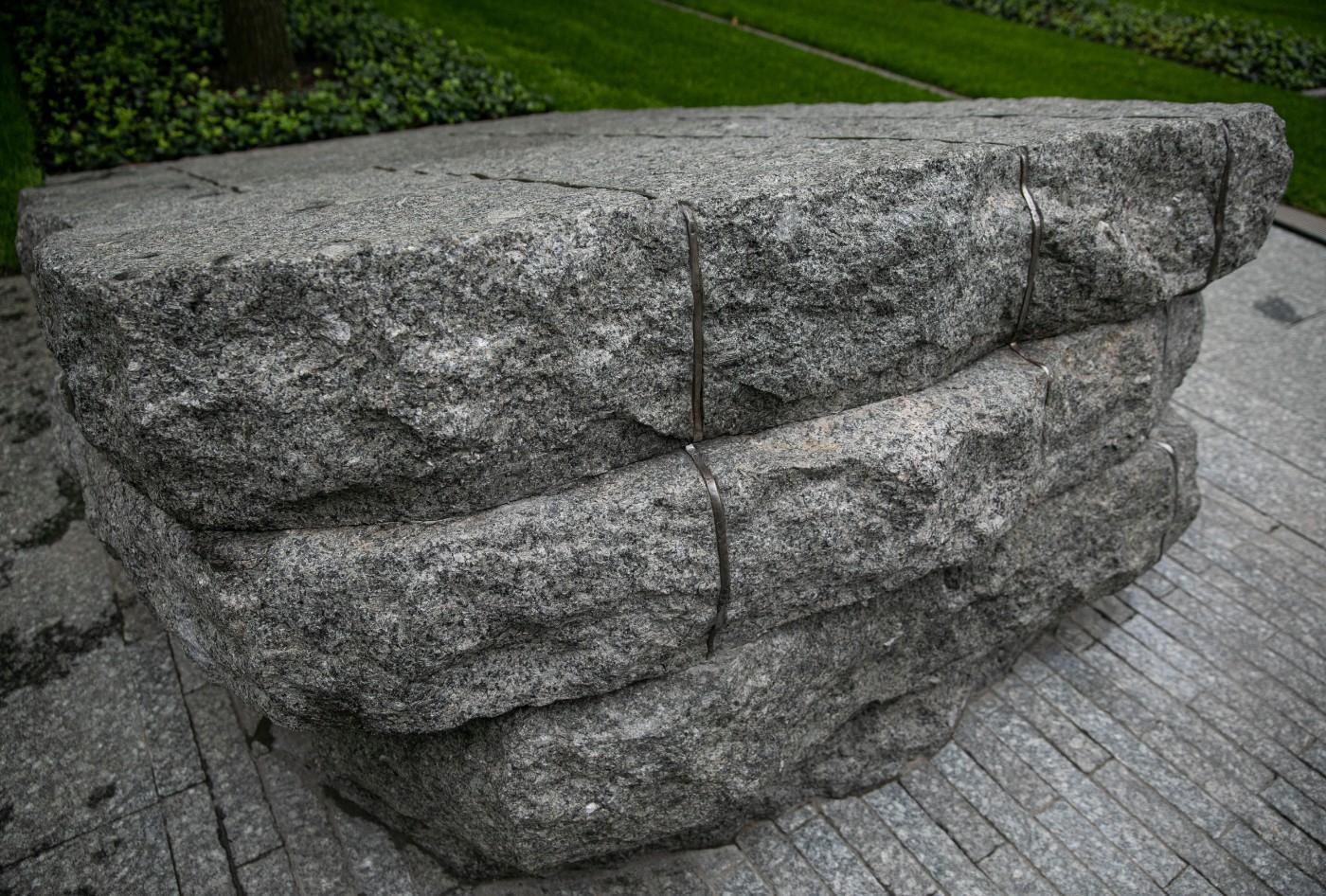 Stone monoliths at the 9/11 Memorial Glade