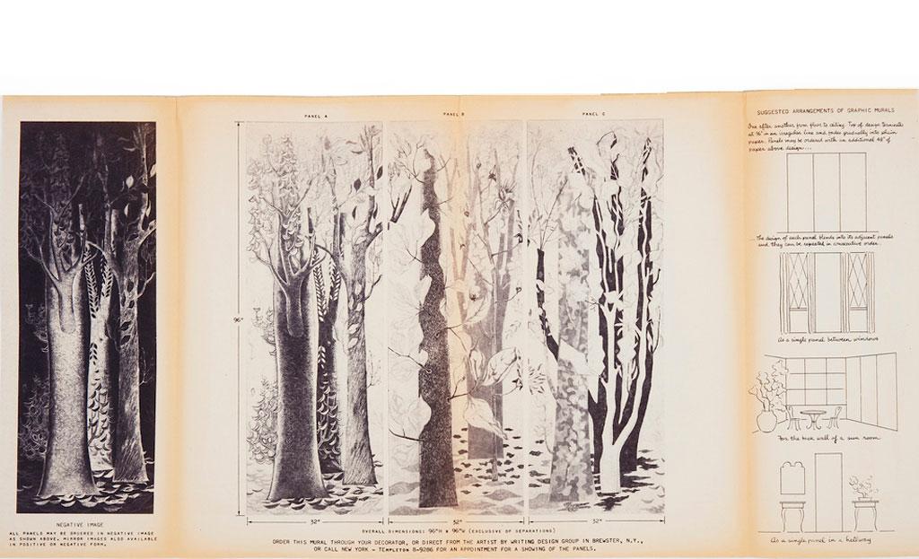 Folder with trees, designed by Ilonka Karasz