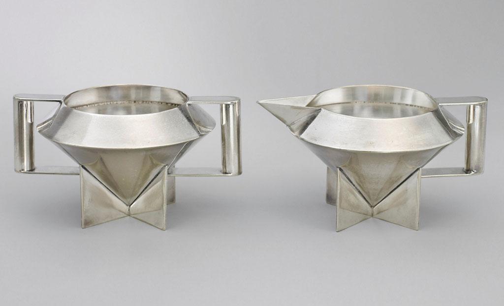 Sugar bowl and creamer, 1928, by Ilonka Karasz