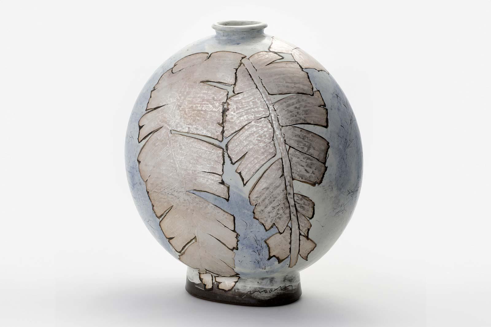 Flask-Shaped Bottle with Plantain Motif