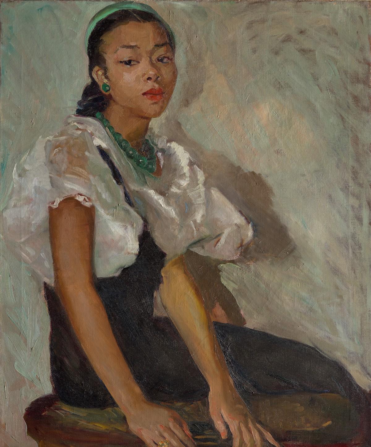Laura Wheeler Waring (American, 1887–1948s), Girl in Green Cap, 1930. Oil on canvas 30 × 25 in. (76.2 × 63.5 cm)