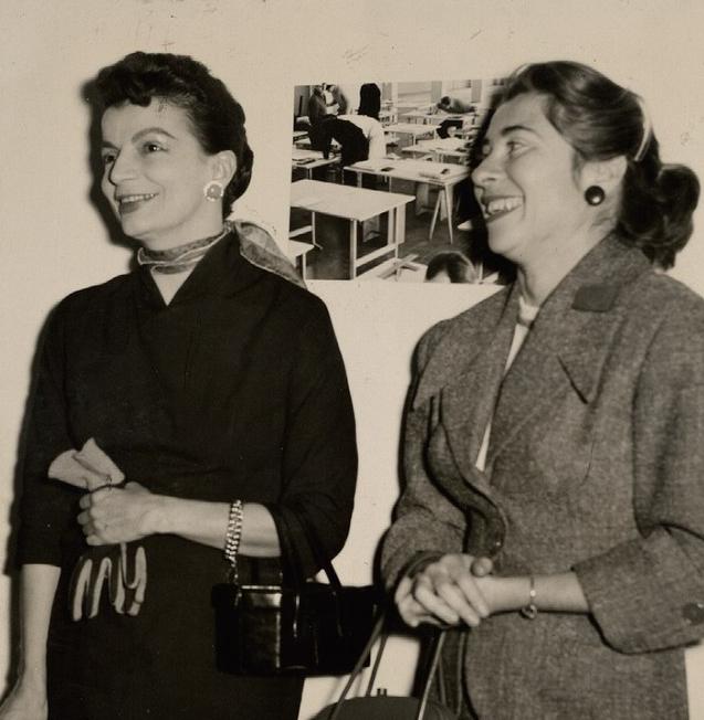 Lygia Clark and Fayga Ostrower in 1956. Wikimedia Commons. Brazilian National Archives.