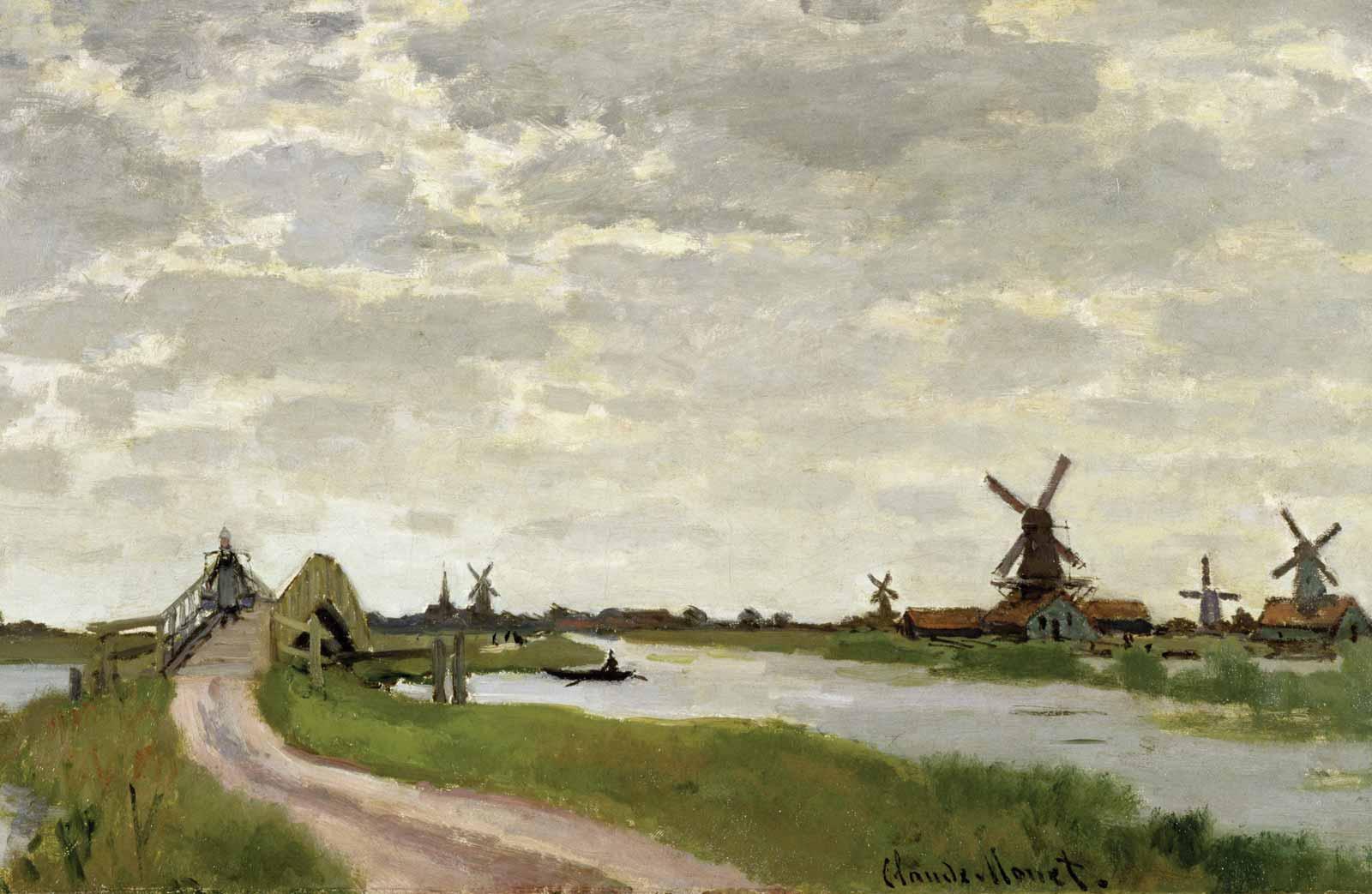 Claude Monet, Windmills near Zaandam, 1871.