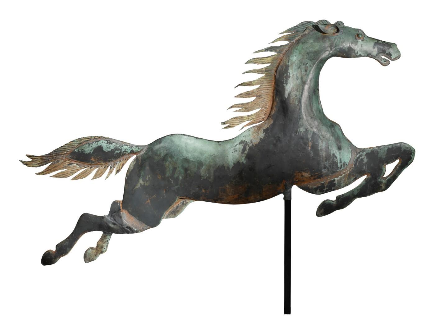 Flying Horse, American School, circa 1860, Boston, Massachusetts, molded and sheet copper weathervane