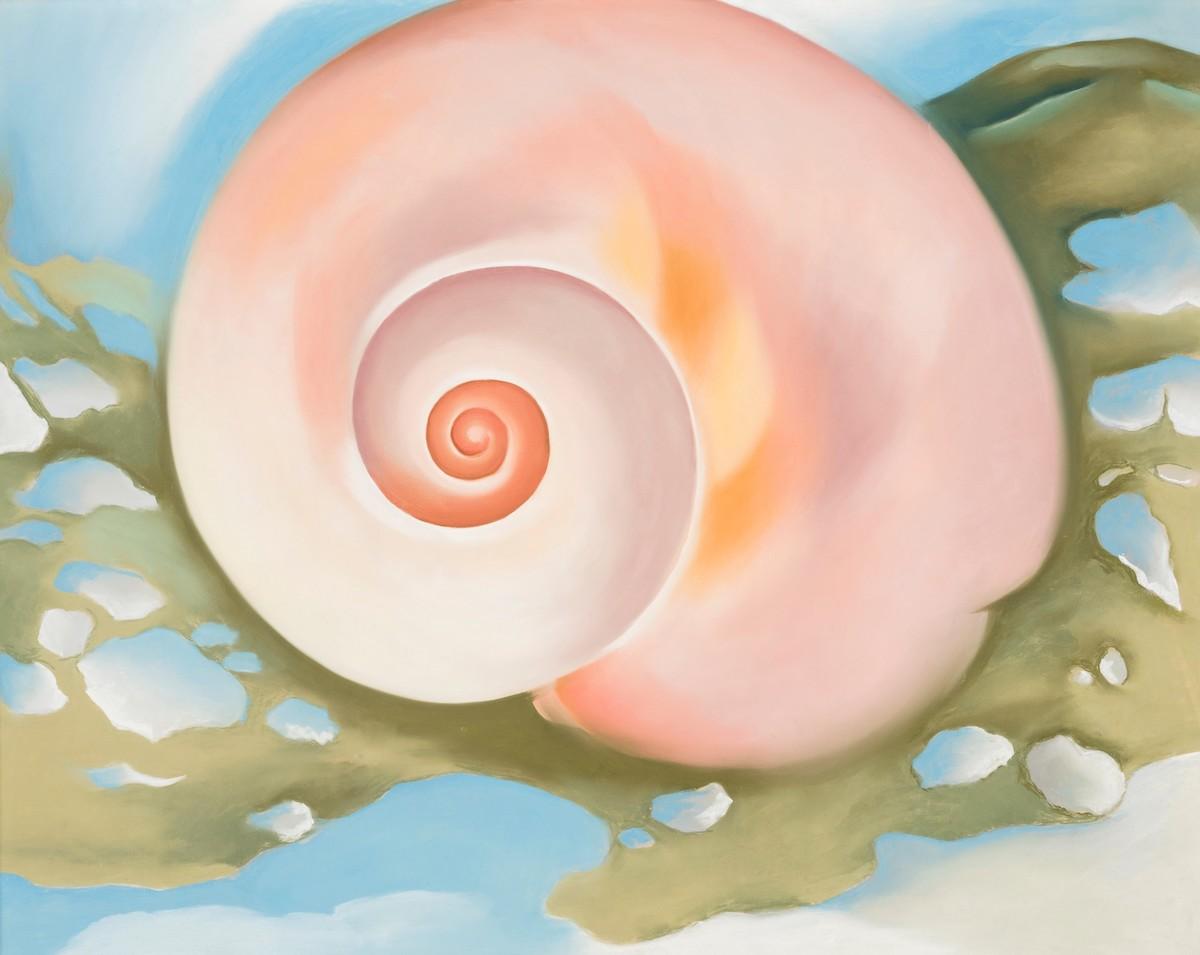 Georgia O’Keeffe (1887-1986), Pink Shell with Seaweed, about 1938. The San Diego Museum of Art, gift of Mr. and Mrs. Norton S. Walbridge. 
