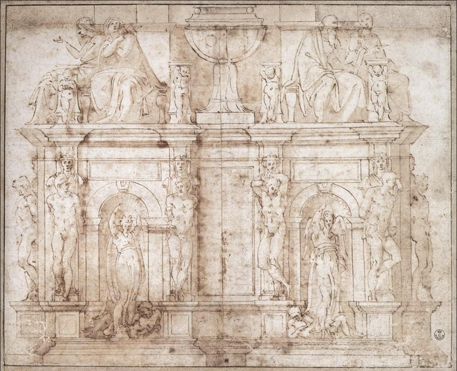 One of Michelangelo's Designs for the Tomb of Pope Julius II.j