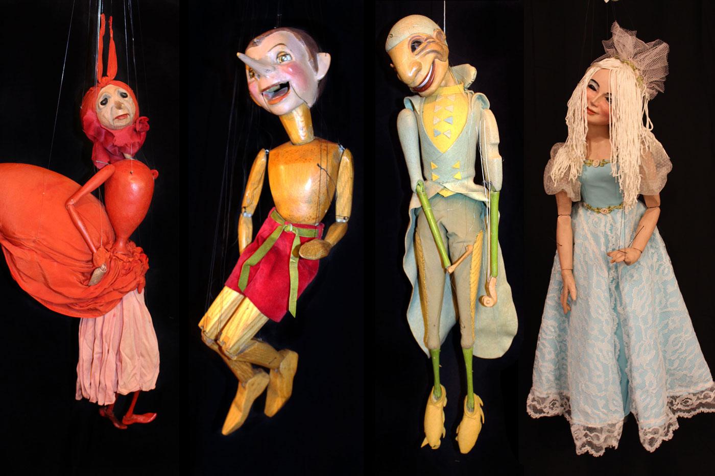 Puppet cast from “The Ant and the Grasshopper.”