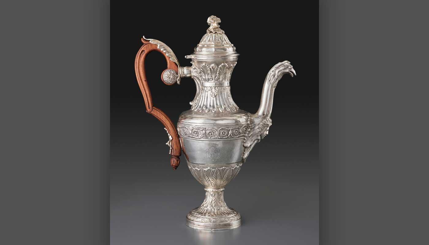 Coffee Pot with the Chigi Coat of Arms, 1777. Silver.