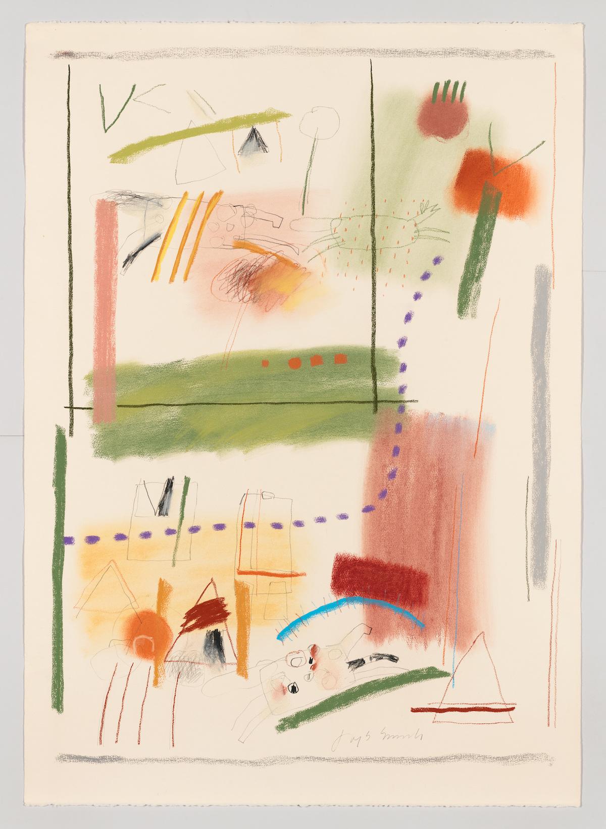 Jaune Quick-to-See Smith, Kalispell #1, 1979. Pastel and charcoal on paper, 41 3/4 × 29 5/8 in. (106 × 75.2 cm). Whitney Museum of American Art, New York; gift of Altria Group, Inc. 2008.137. © Jaune Quick-to-See Smith