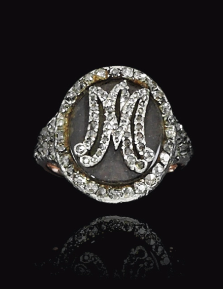 Queen Marie Antionette's diamond and woven hair ring, 18th century