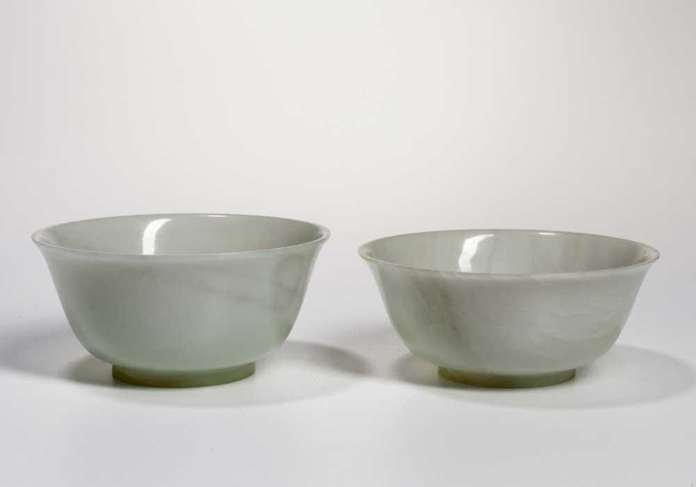 Two White Jade Bowls, China, possibly 18th century