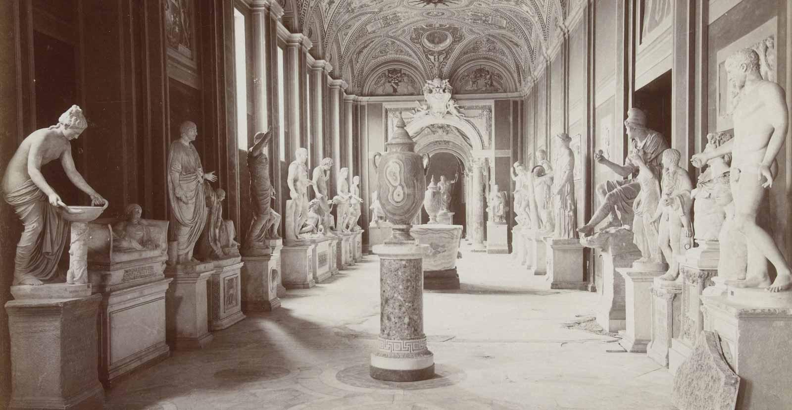 Gallery of the Statues, Vatican Museum, Fratelli Alinari, c.1880-c.1895.