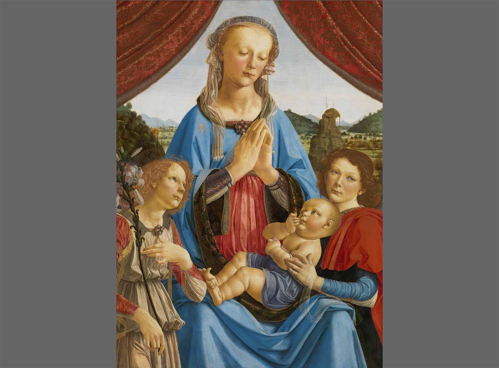 Andrea del Verrocchio The Virgin and Child with Two Angels.