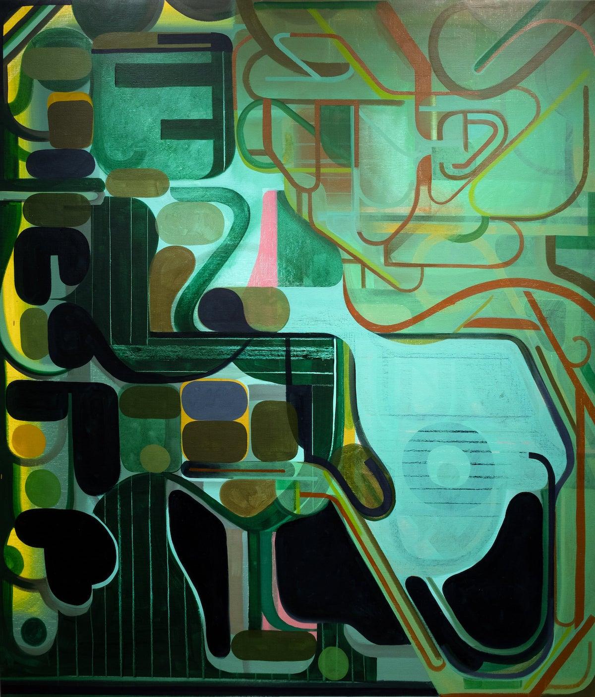 Tom Burckhardt, A Pointed, 2023. Oil on linen, 64 by 55 inches