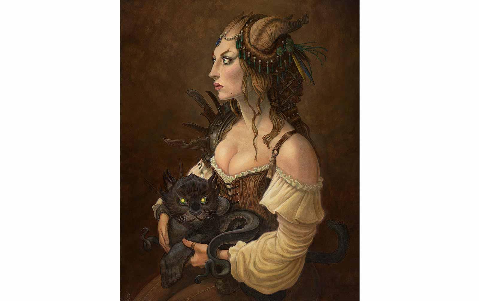 Tony DiTerlizzi, Portrait of a Young Tiefling, 2015.