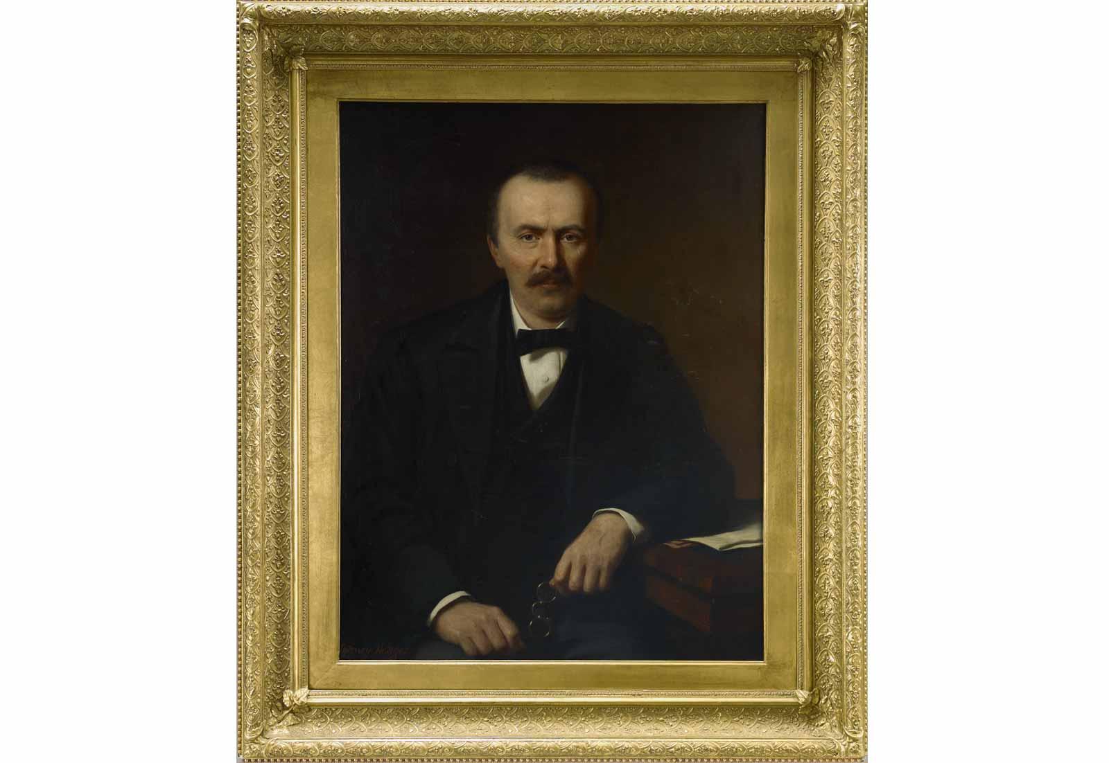 Sidney Hodges (1829–1900), Portrait of Heinrich Schliemann, 1877.