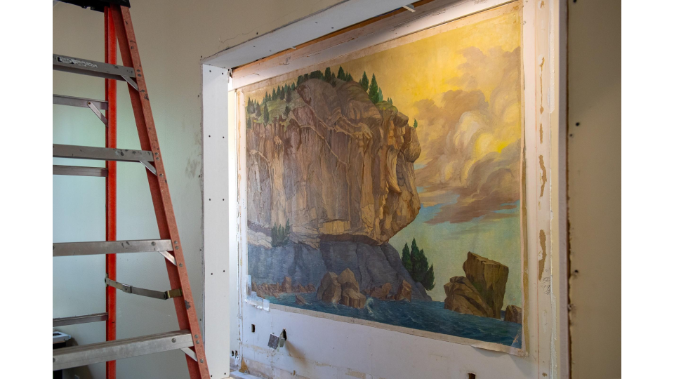 Recently recovered WPA mural at the University of Vermont