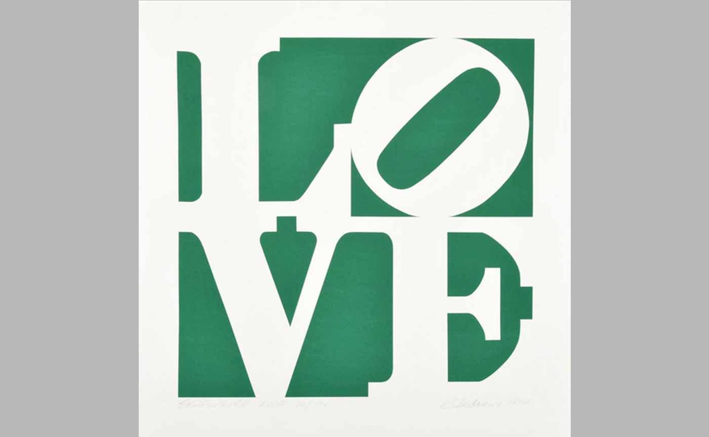 Robert Indiana “Greenpeace Love” Silkscreen, Signed