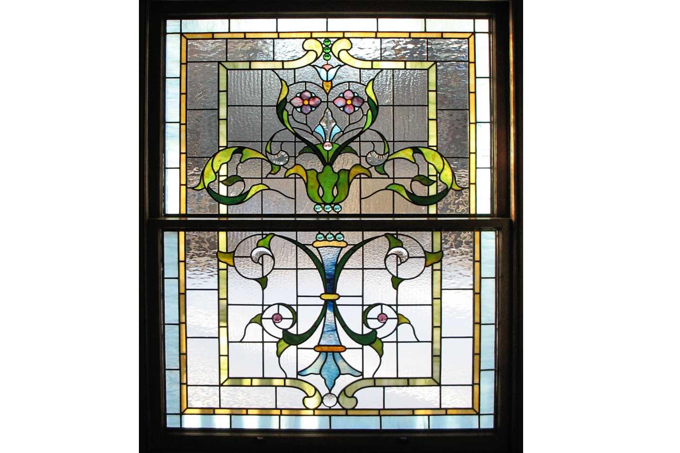 Ann Wolff's custom stained glass work makes a beautiful home accent.