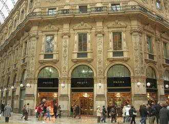 Prada shop in Milan, Italy