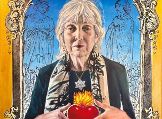 Audrey Flack, Self Portrait with Flaming Heart, 2022. 