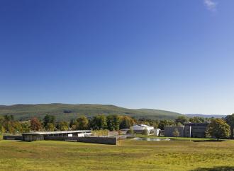 An image of the Clark showing the Center, original building, and Manton Research Center