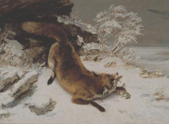 Gustave Courbet, Fox in the Snow, 1860, oil on canvas, Dallas Museum of Art, Foundation for the Arts Collection, Mrs. John B. O'Hara Fund, 1979.7.FA.
