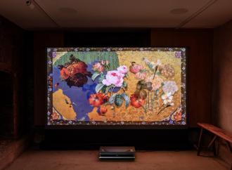 Petra Cortright, NOBLEcurve, 2025, HD digital video, music by Jacob Gryn, 11:22, photography by Jack Elliot Edwards. Courtesy of Interval and Independent.
