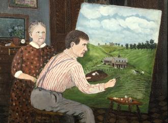 John Kane, John Kane and His Wife, c. 1928. “Untrained” doesn’t mean unskilled.