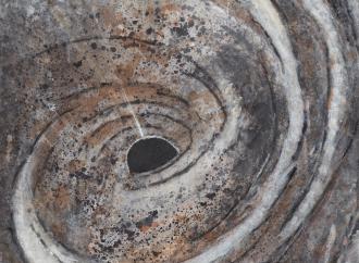 Sandra Lerner, Macrocosm VII, 2019  Oil and Mixed media on canvas  48 x 33 inches