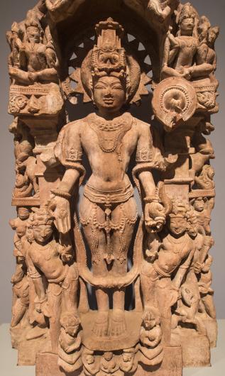 Stele of Vishnu with Avatars and attendant deities, 12th century, from central India.