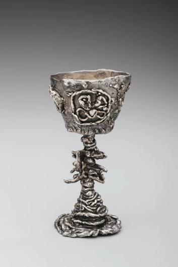 Hana Geber, Passover Cup, 1969, bronze, silver plated, Courtesy Jewish Museum