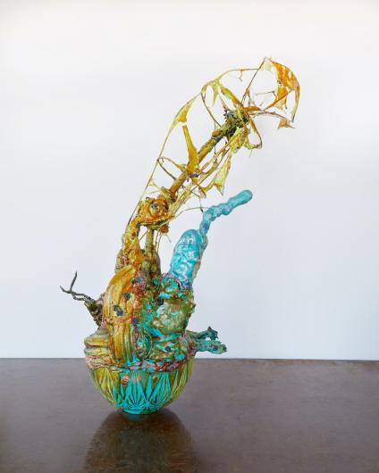 Daniel Giordano, My Mon Calamari VI, 2016–2022  Mixed media assemblage, 41.5H x 15.5 W x 23.5D inches.