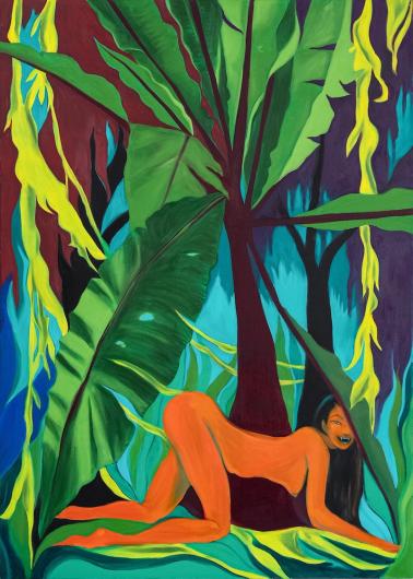 Pia Camil, Into the wild (Sunrise), 2026. Oil on canvas, 66.14" x 47.24" x 1.38" (168 cm x 120 cm x 3.5 cm). Courtesy the artist and OMR, Mexico City.