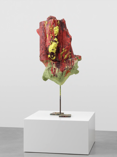 Franz West, Untitled, 2007. Papier-mache, metal, acrylic paint, 50 3/4 x 23 1/4 x 23 1/4 in/129 x 59 x 59 cm. © Franz West. Courtesy Galerie Eva Presenhuber, Zurich and Vienna.