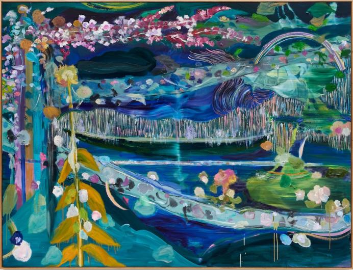 Thalita Hamaoui, Sem Título (Untitled), 2026. Oil and oil stick on canvas, 63 x 82,7 in, 160 x 210 cm. Courtesy Simões de Assis, São Paulo, Curitiba, and Balneário Camboriú, Brazil.